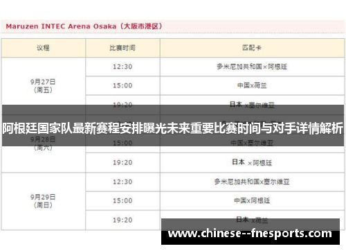 阿根廷国家队最新赛程安排曝光未来重要比赛时间与对手详情解析